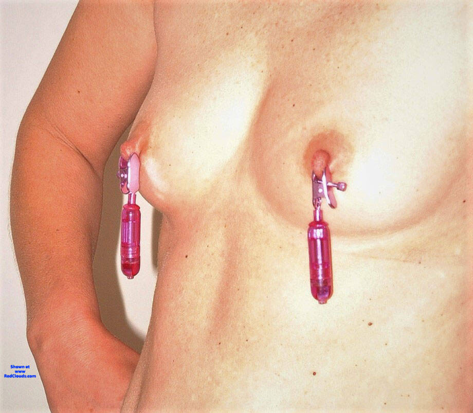Pic #1 Vibrating Nipple Clamps  - Amateur, Medium Tits