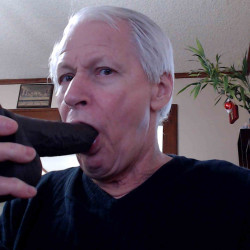 Sissy doing black cock dildo